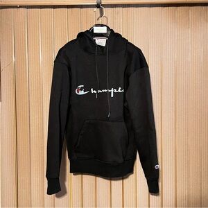 Black Champion Hoodie in Men’s Size Small 100% Cotton